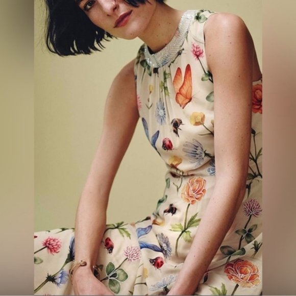 Pankaj and Nidhi Butterfly Dress Anthropologie size 4 - Picture 3 of 8